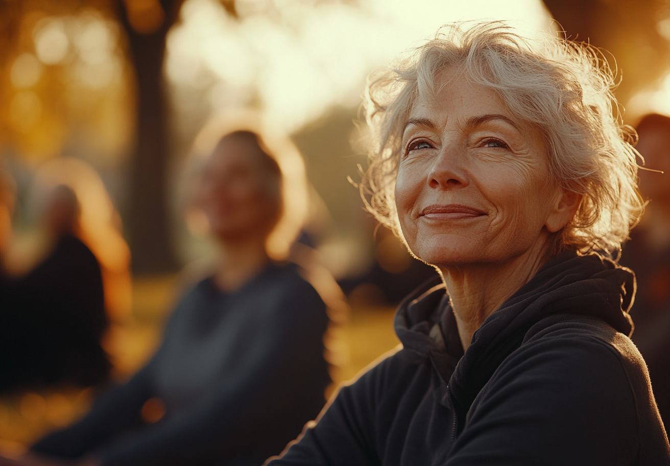 Група старших людей на йозі